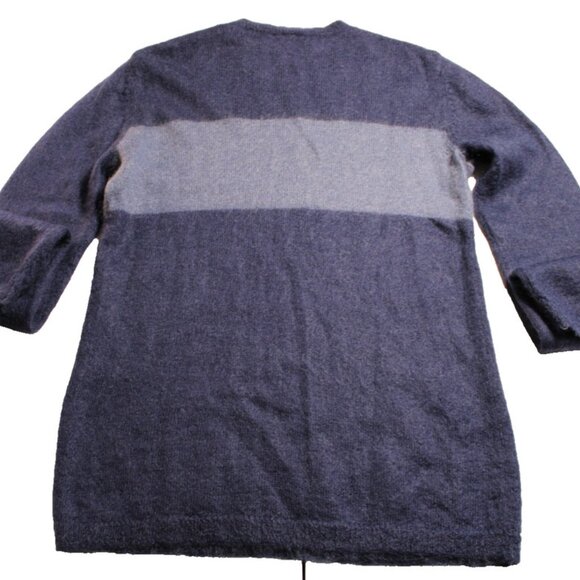 AX Armani Exchange Womens Small Blue Colorblock Mohair Nylon Crewneck Sweater - Picture 10 of 10